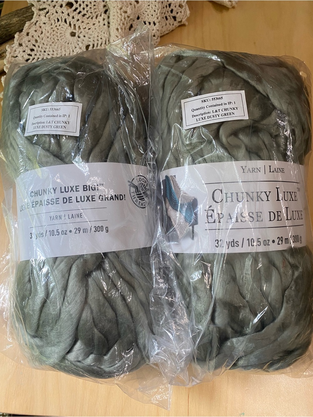 Loops & Thread Chunky Luxe Yarn - Dusty Green